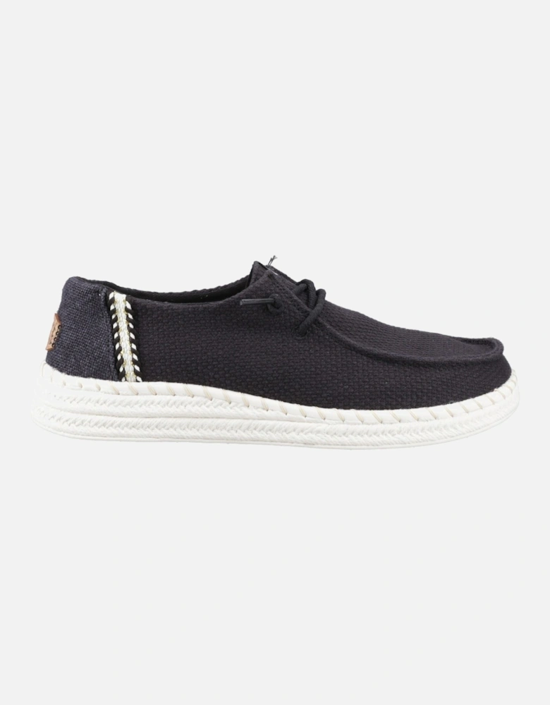 HEYDUDE Wendy Espadrille Woven Cotton Blend Women's Black Espadrilles
