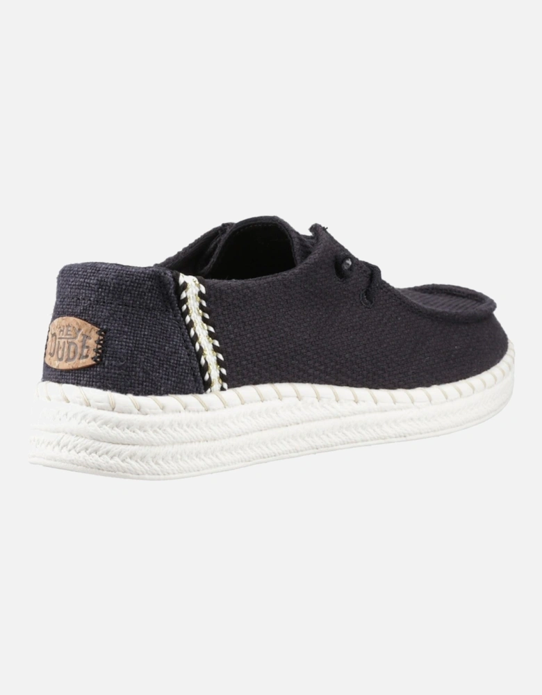 HEYDUDE Wendy Espadrille Woven Cotton Blend Women's Black Espadrilles