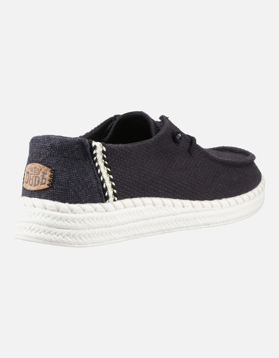 HEYDUDE Wendy Espadrille Woven Cotton Blend Women's Black Espadrilles