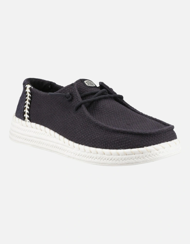 HEYDUDE Wendy Espadrille Woven Cotton Blend Women's Black Espadrilles