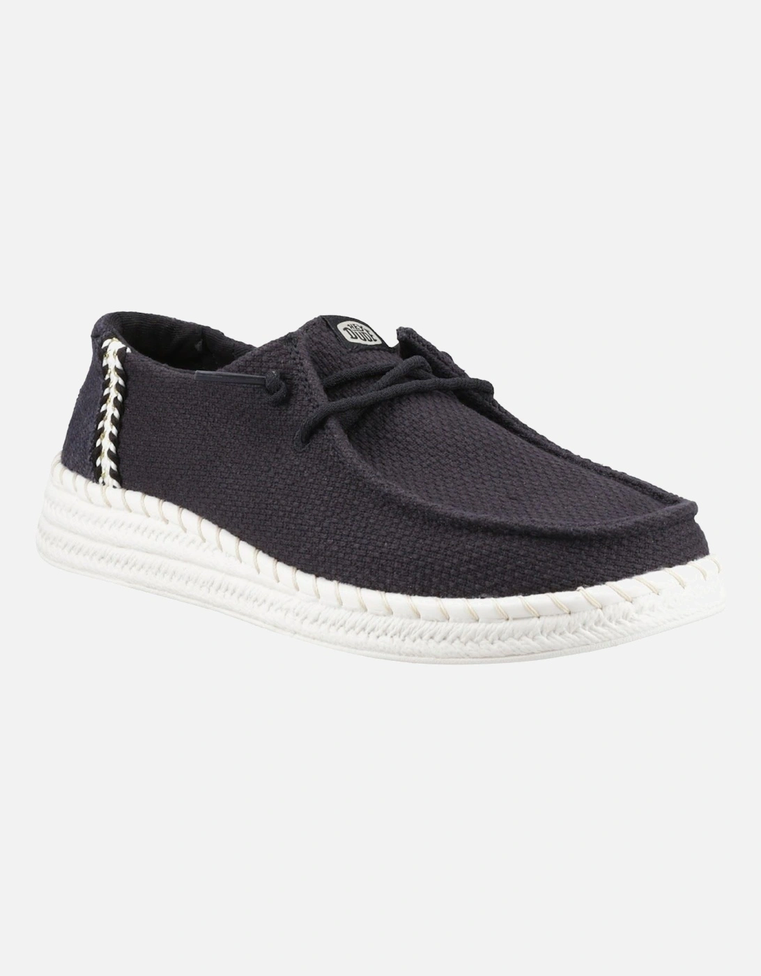 HEYDUDE Wendy Espadrille Woven Cotton Blend Women's Black Espadrilles