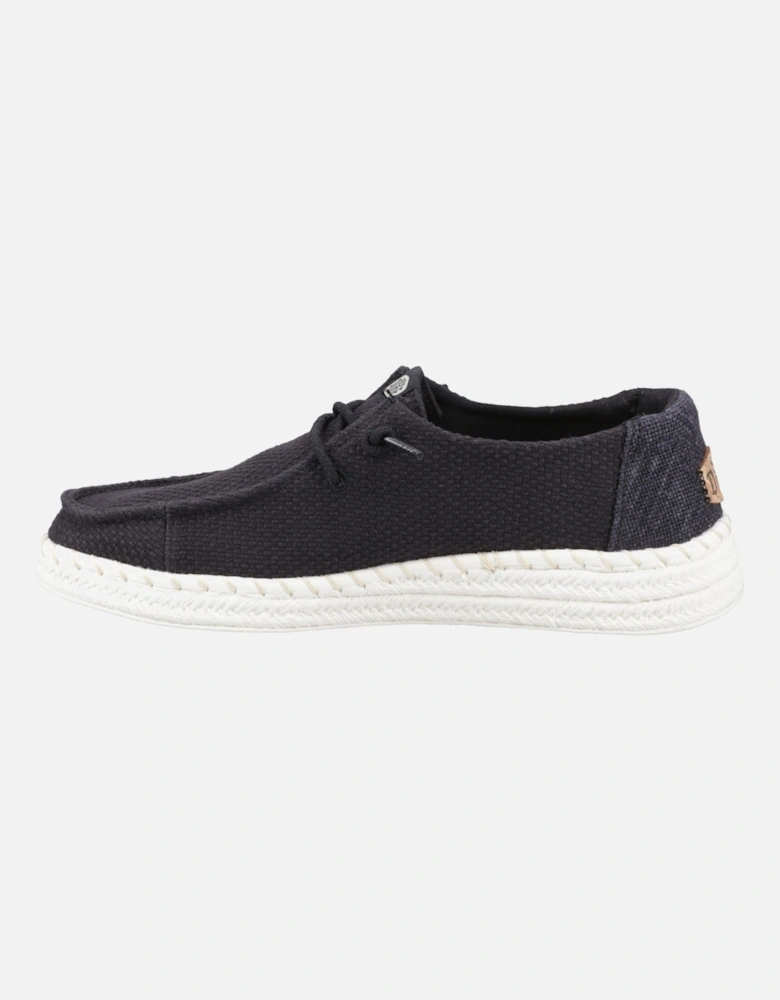 HEYDUDE Wendy Espadrille Woven Cotton Blend Women's Black Espadrilles