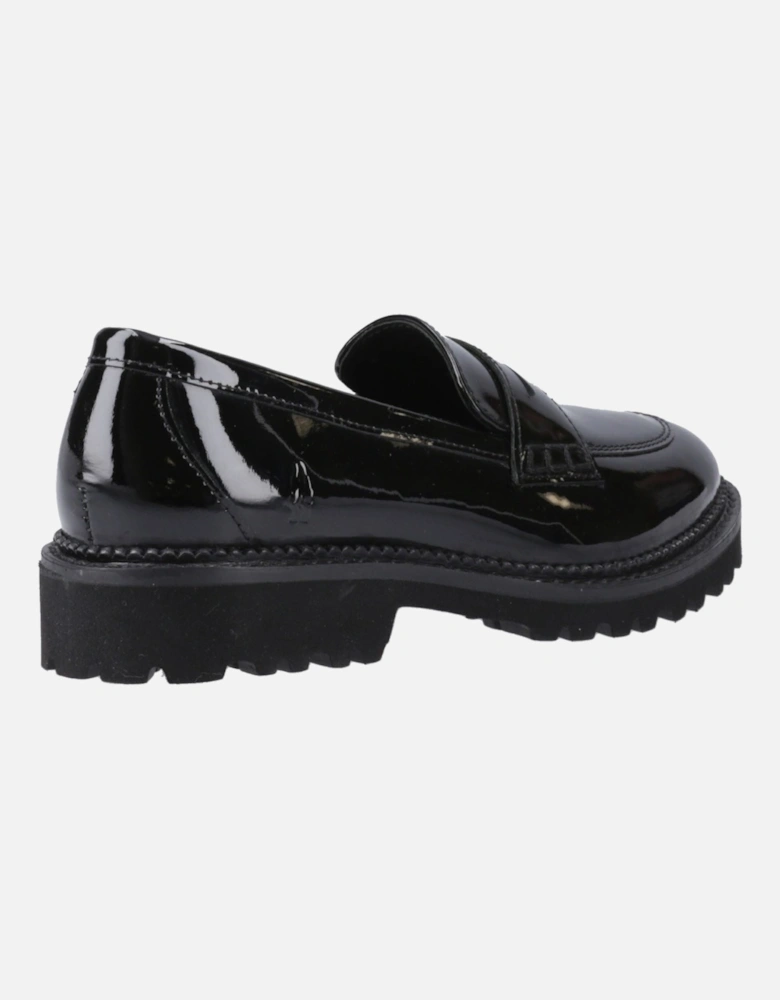 Grazia Leather Girls's Black Loafers