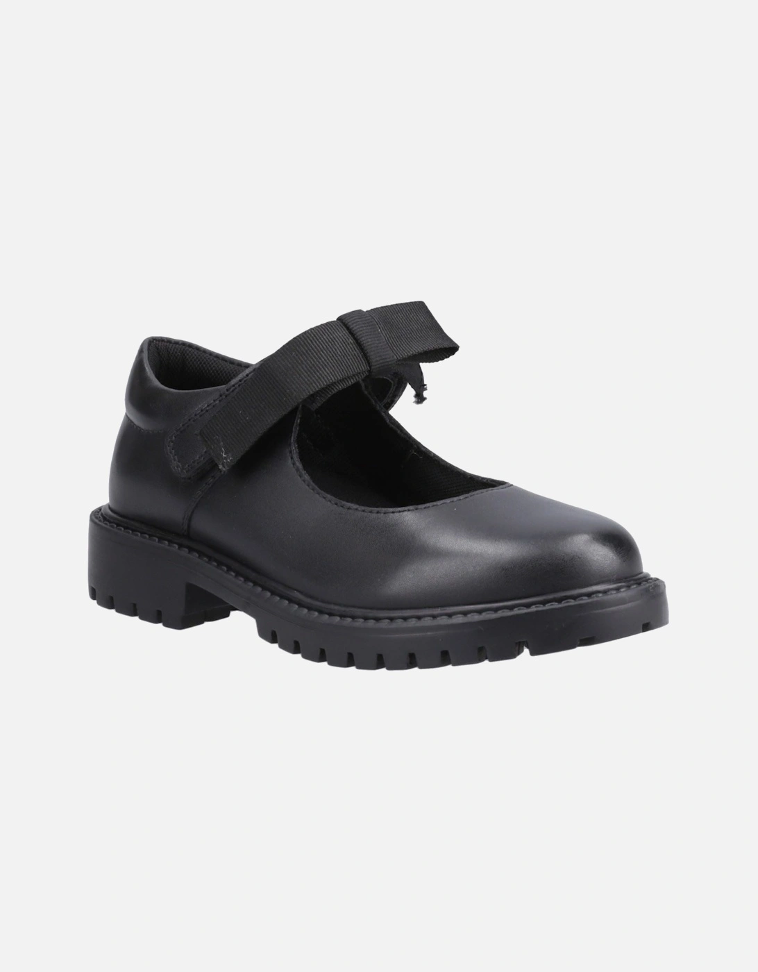 Hush Puppies Girl's Hush Puppies Astrid Bow Leather Junior Black Shoes