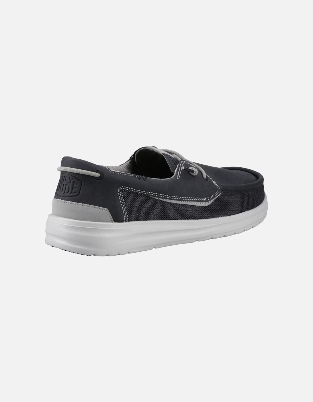 HEYDUDE Welsh Grip Classic Mesh Cotton Blend Men's Black/Storm Gray Boat Shoes