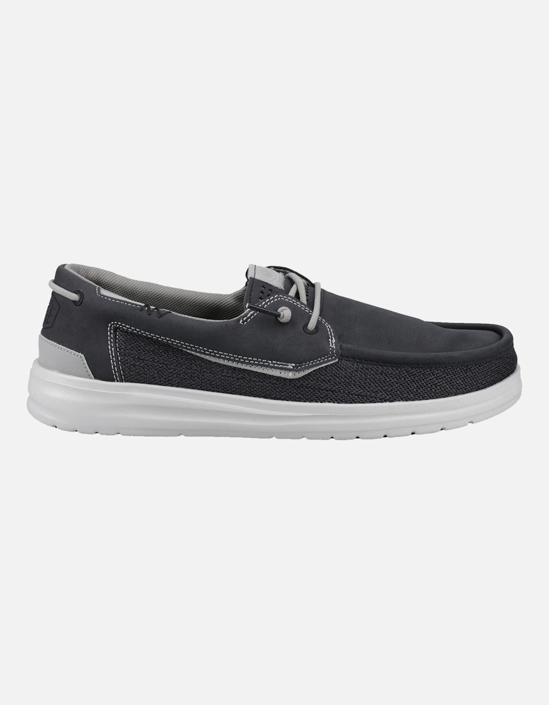 HEYDUDE Welsh Grip Classic Mesh Cotton Blend Men's Black/Storm Gray Boat Shoes