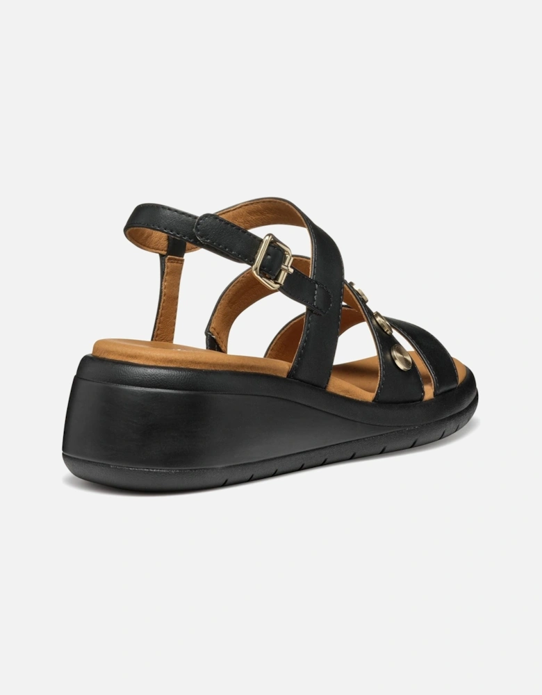 D MELICONIA Synthetic Polyurethane Women's Black Wedges