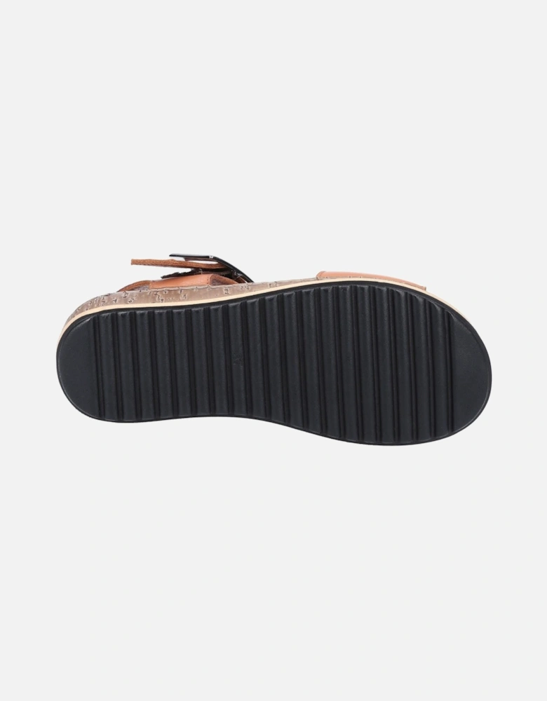 Ellie Wide Leather Women's Tan Sandals