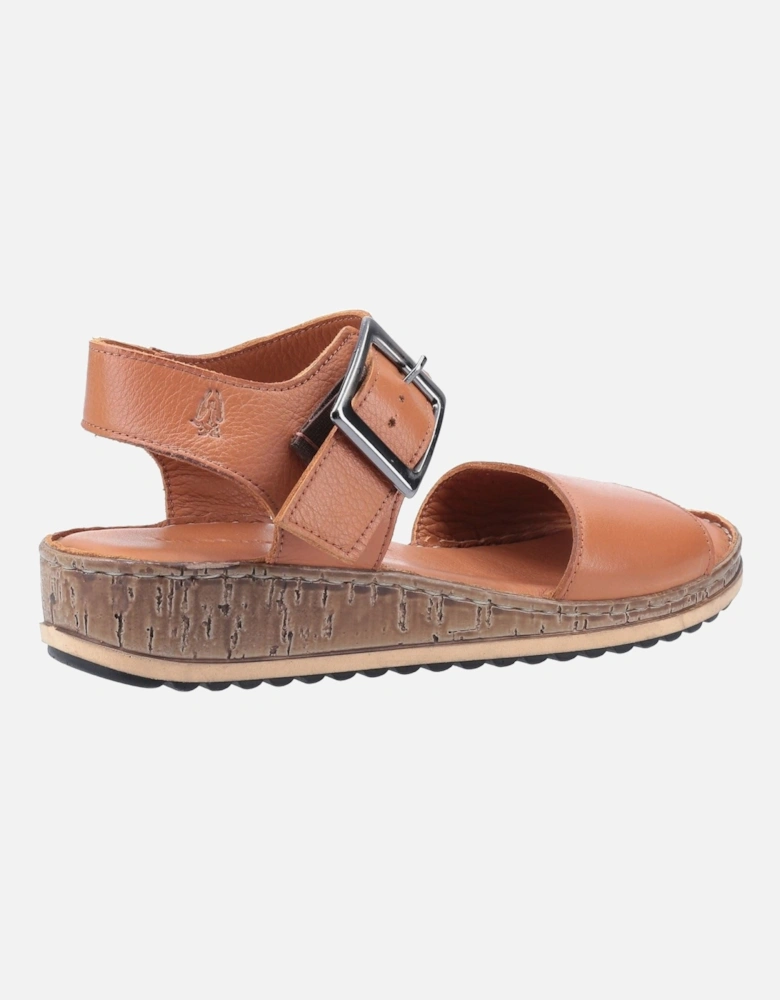 Ellie Wide Leather Women's Tan Sandals