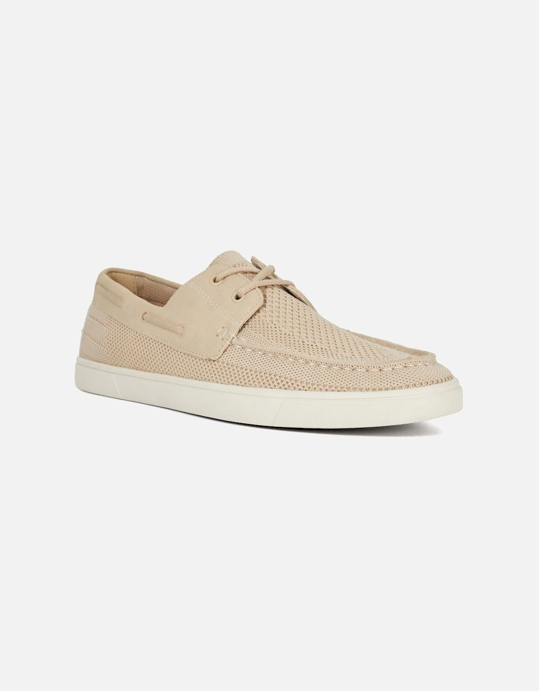 Dune Blaizerss Fabric Men's Cream Boat Shoes, 7 of 6