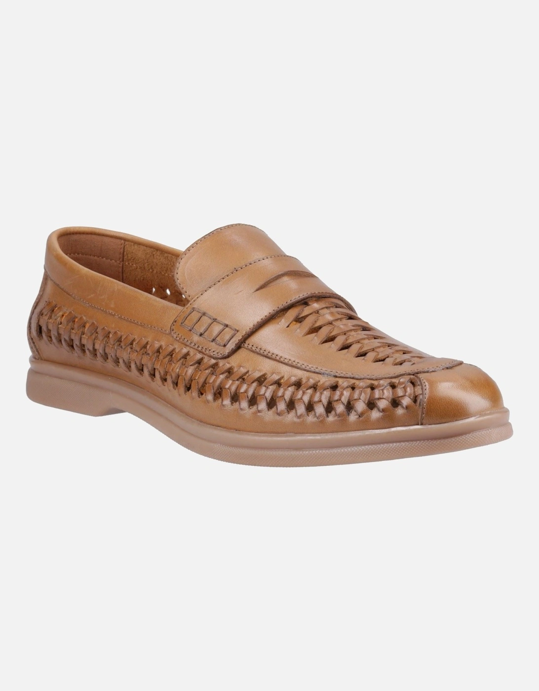Hush Puppies Men's Hush Puppies Bowie Leather Men's Tan Loafers - Brown