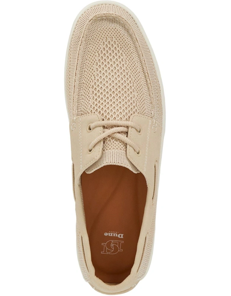 Dune Blaizerss Fabric Men's Cream Boat Shoes