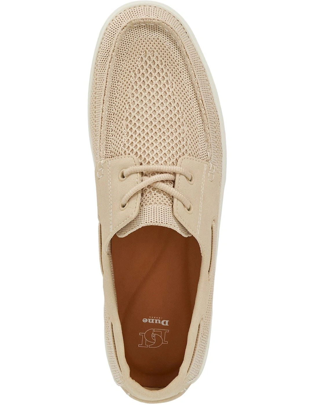 Dune Blaizerss Fabric Men's Cream Boat Shoes