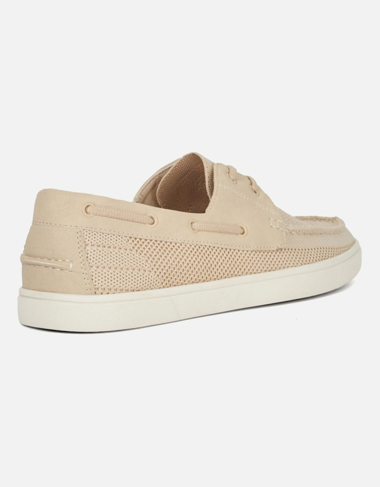 Dune Blaizerss Fabric Men's Cream Boat Shoes