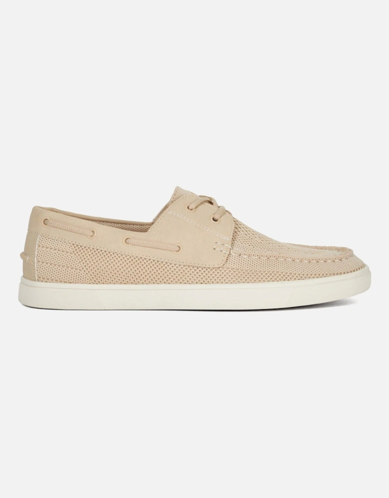 Dune Blaizerss Fabric Men's Cream Boat Shoes