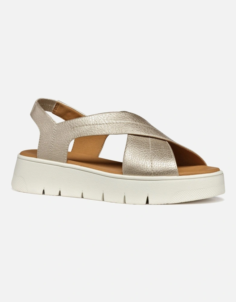 D DANDRA 40 Synthetic Polyurethane Women's Light Gold Sandals