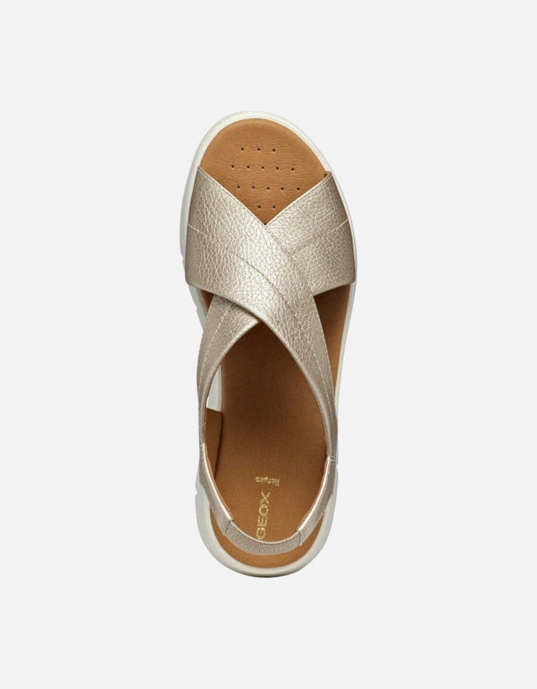 D DANDRA 40 Synthetic Polyurethane Women's Light Gold Sandals