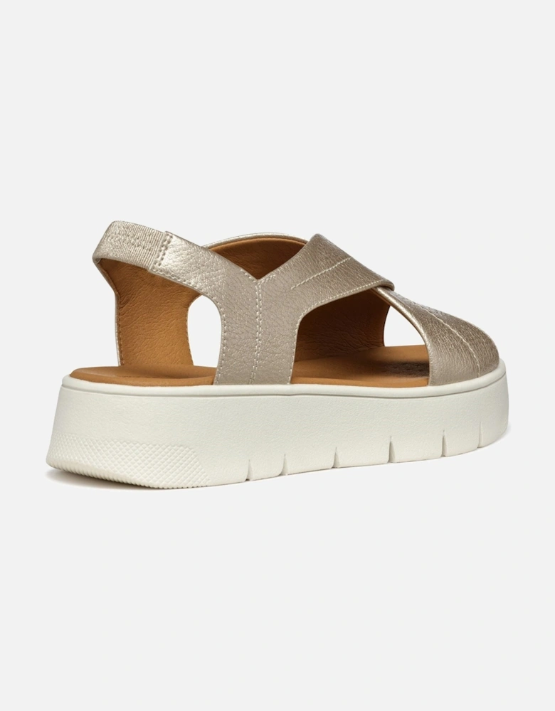 D DANDRA 40 Synthetic Polyurethane Women's Light Gold Sandals
