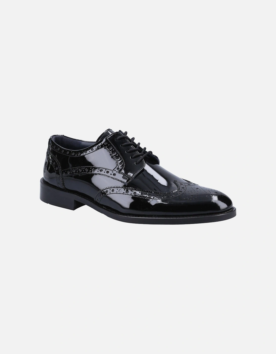 Dustin Brogue Patent Leather Men's Black Patent Brogues Shoes, 5 of 4
