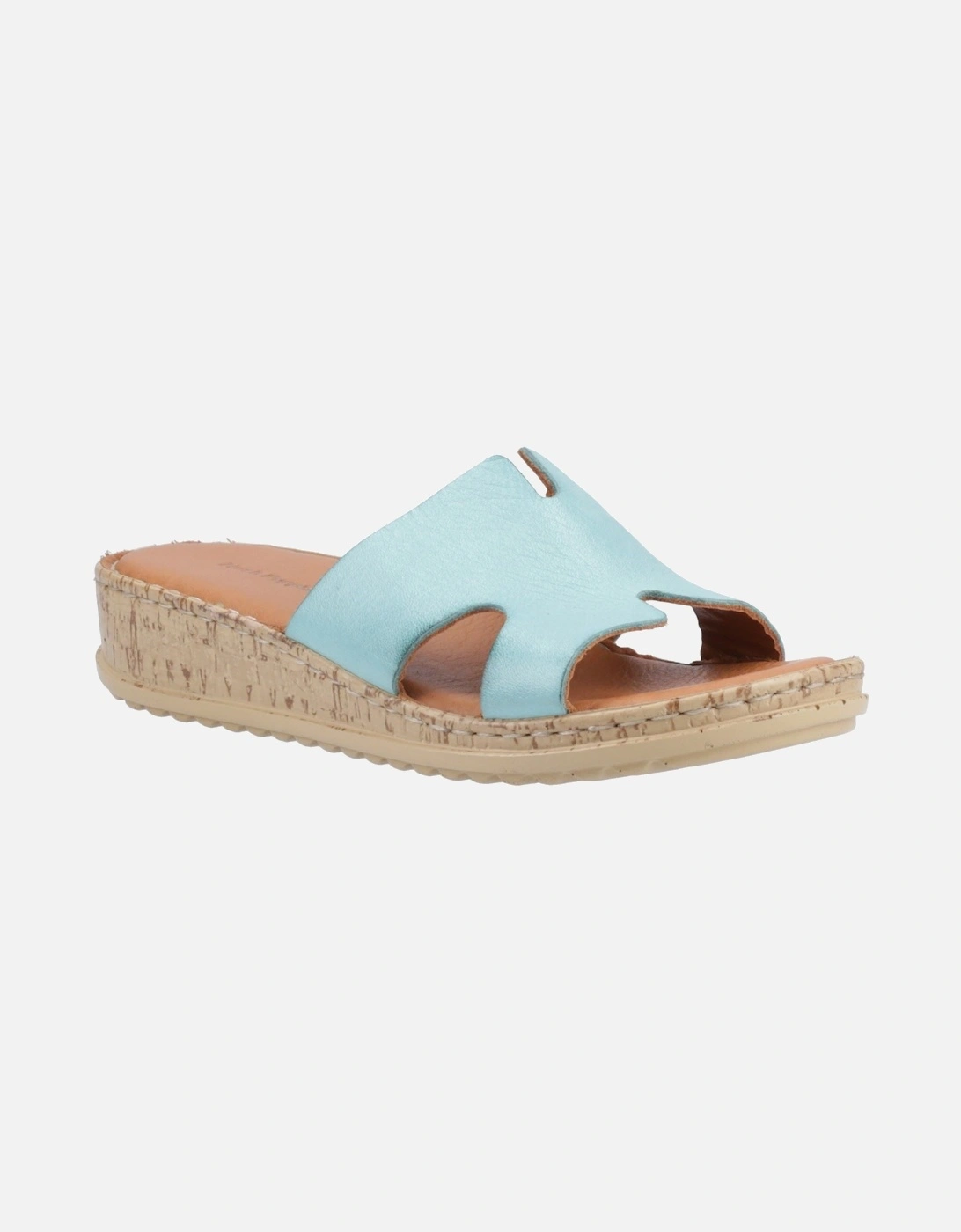 Eloise Leather Women's Aqua Sandals, 6 of 5