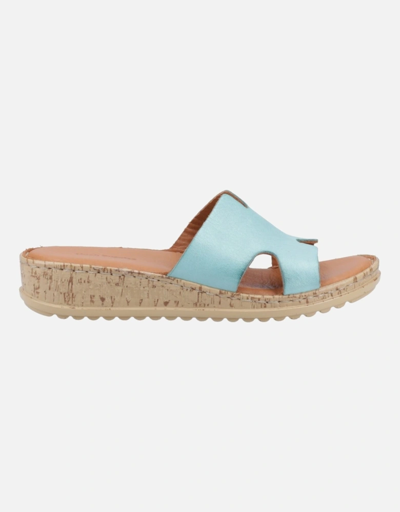 Eloise Leather Women's Aqua Sandals