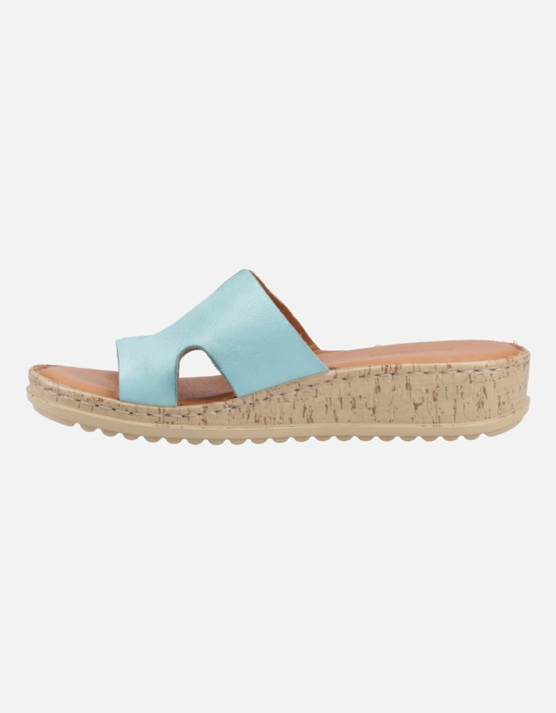 Eloise Leather Women's Aqua Sandals
