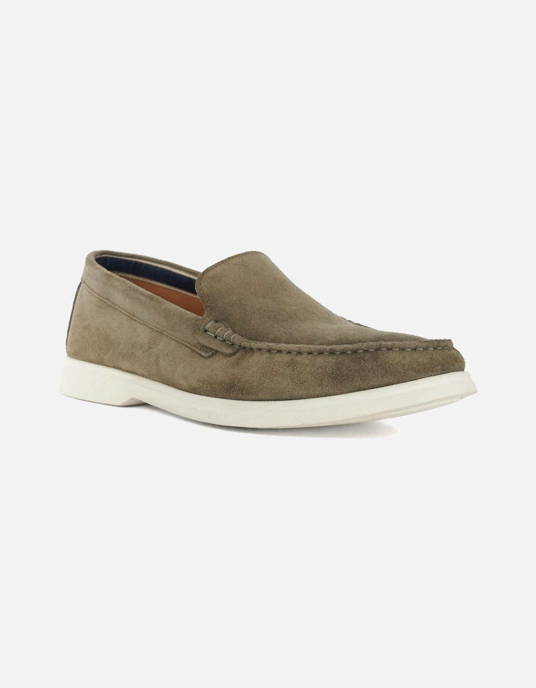 Dune Buftonn Suede Men's Khaki Loafers, 6 of 5