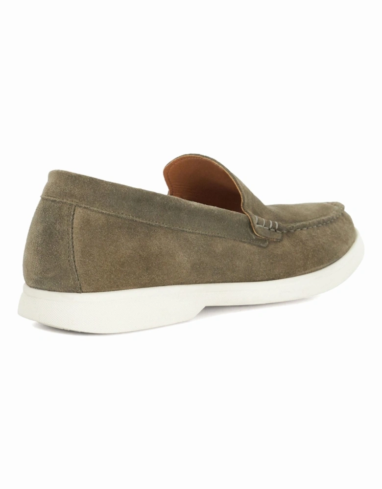 Dune Buftonn Suede Men's Khaki Loafers