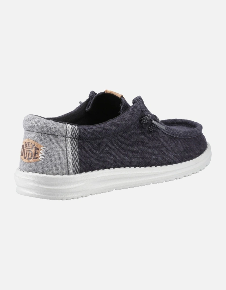 HEYDUDE Wally Jute Jute Men's Black/Granite Grey Moccasins Shoes