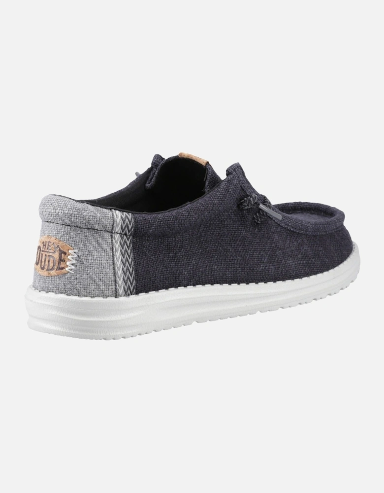 HEYDUDE Wally Jute Jute Men's Black/Granite Grey Moccasins Shoes