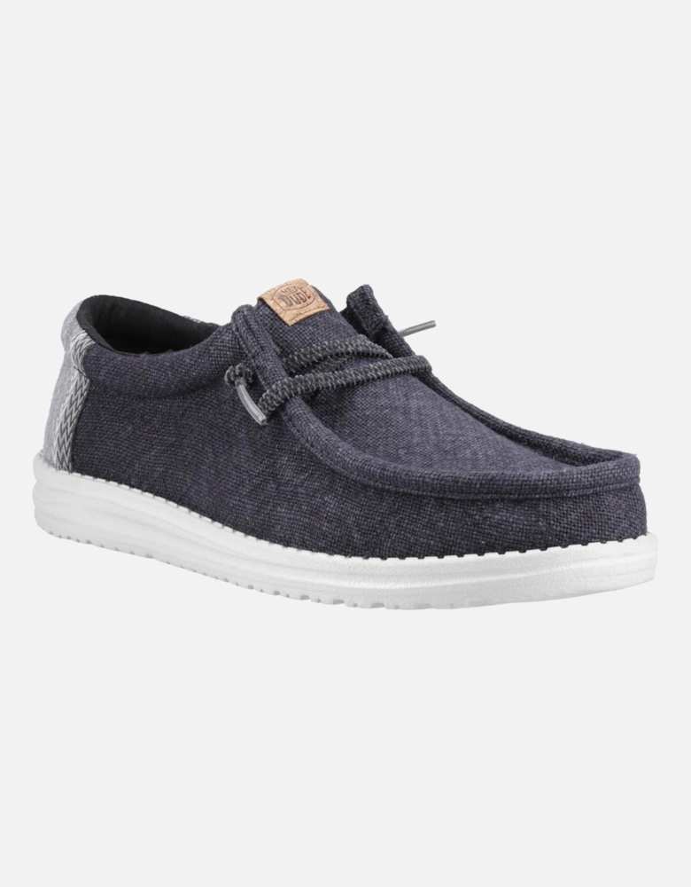 HEYDUDE Wally Jute Jute Men's Black/Granite Grey Moccasins Shoes