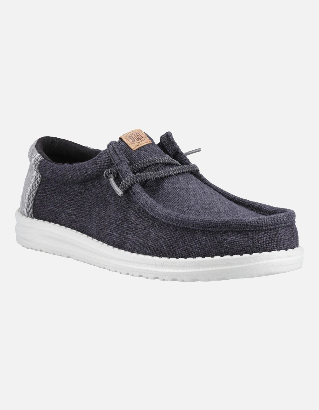 HEYDUDE Wally Jute Jute Men's Black/Granite Grey Moccasins Shoes