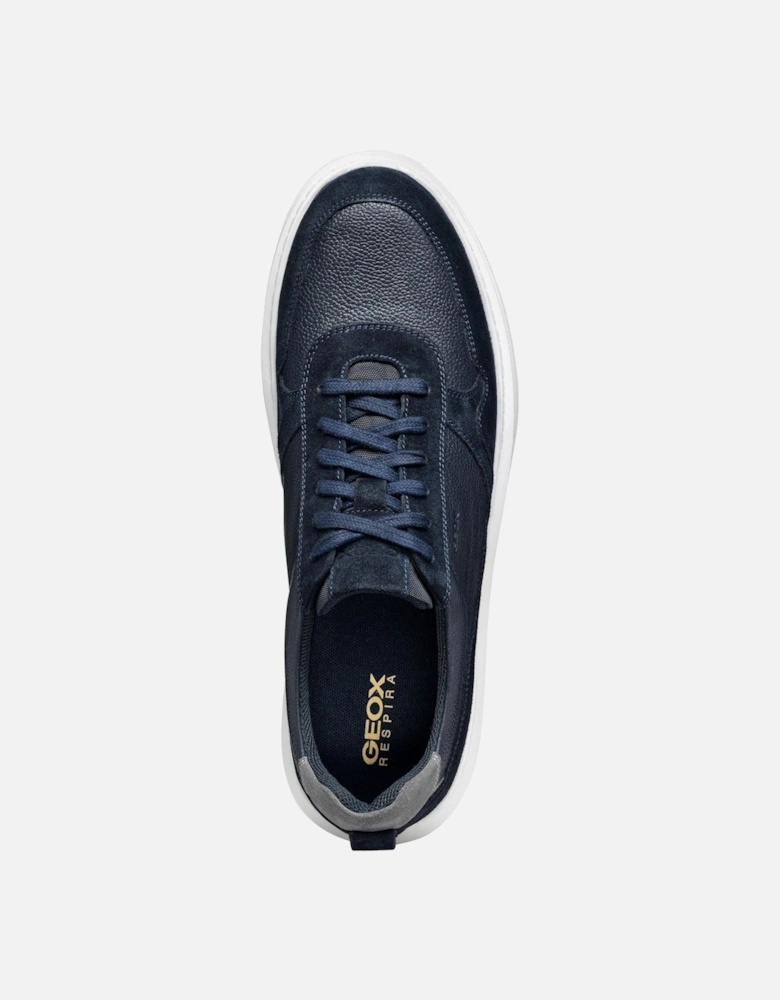 U DEIVEN Leather/Suede Men's Navy Trainers