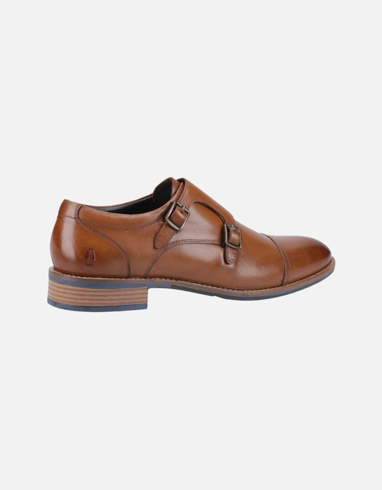 David Leather Men's Tan Double Monk Shoes