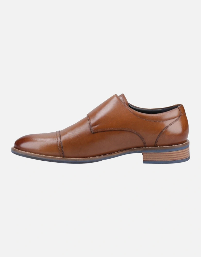 David Leather Men's Tan Double Monk Shoes