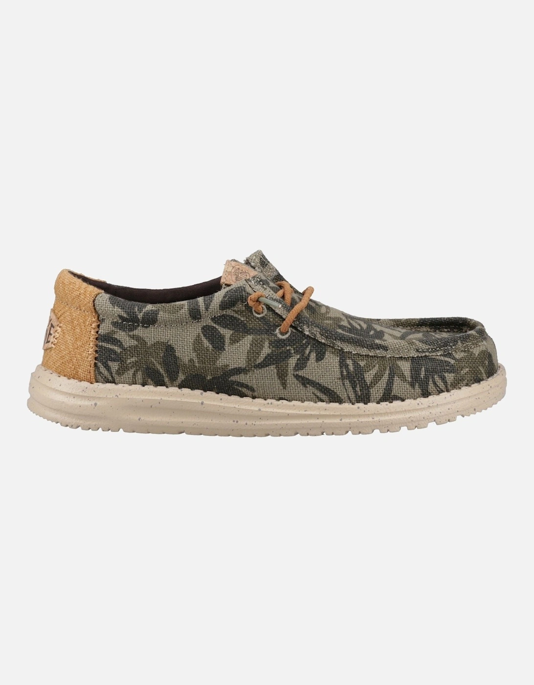 HEYDUDE Wally Palm Jute Jute Men's Burnt Olive/Ginger Brown Moccasins Shoes