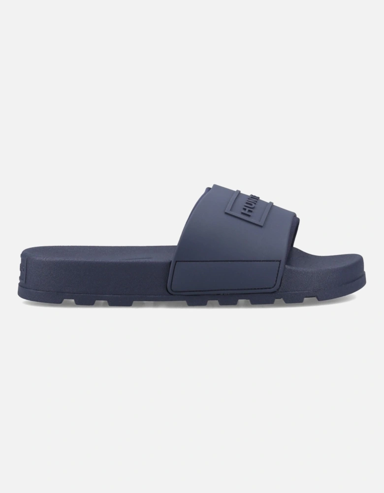 Core Embossed Slider Polyester Navy Slides