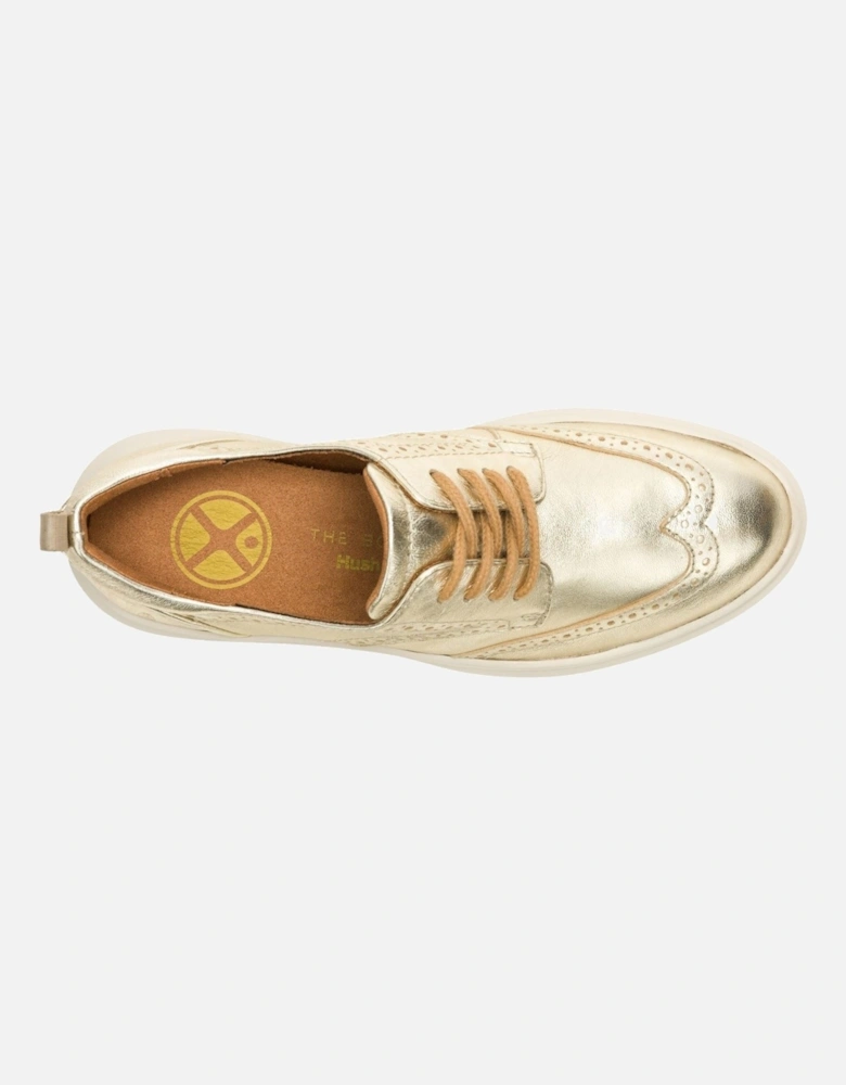 Joy Leather Women's Champagne Brogues Shoes