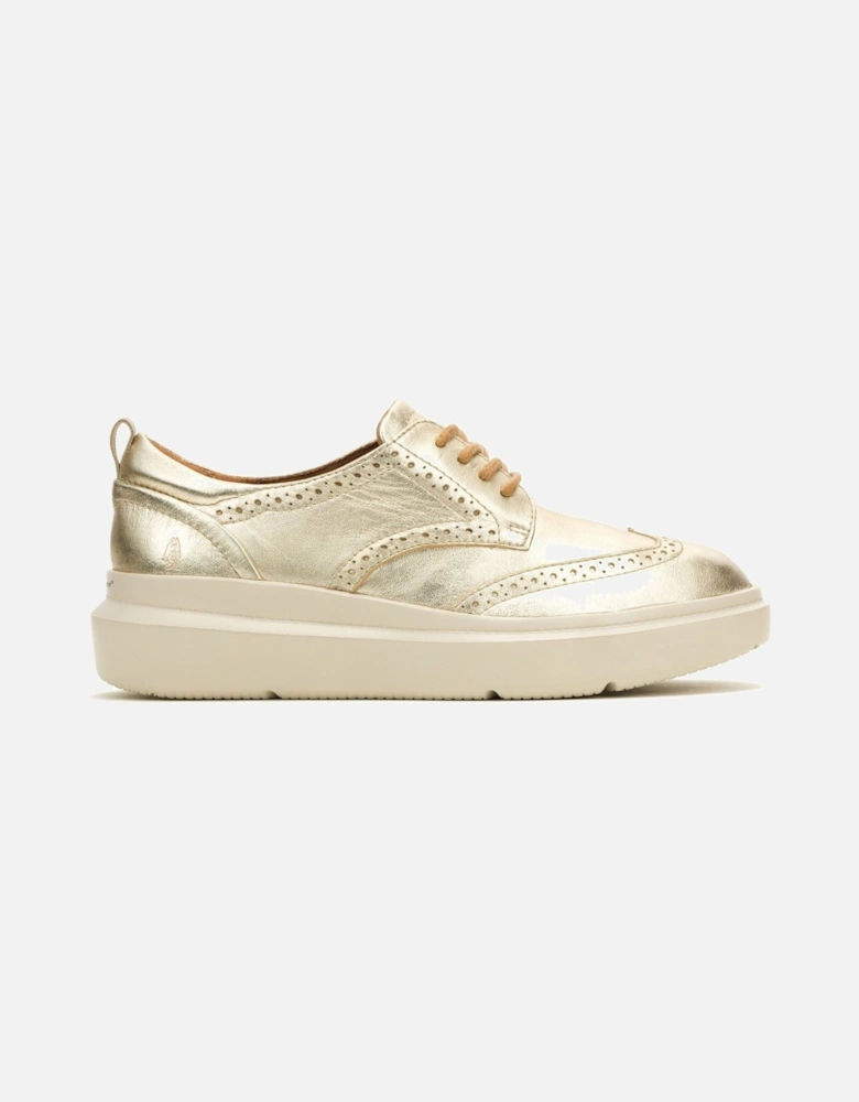 Joy Leather Women's Champagne Brogues Shoes