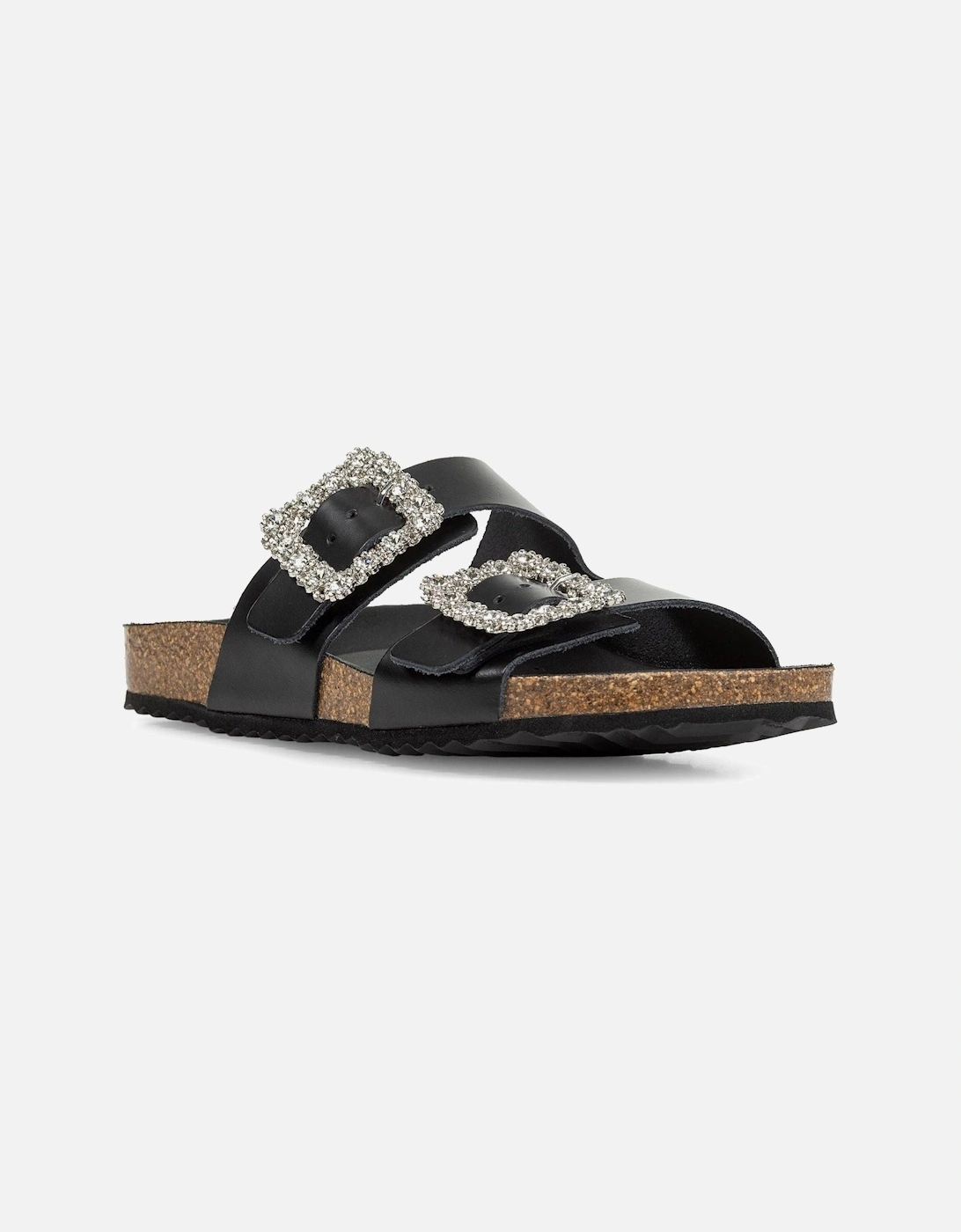 D BRIONIA R Leather Women's Black Sandals, 6 of 5