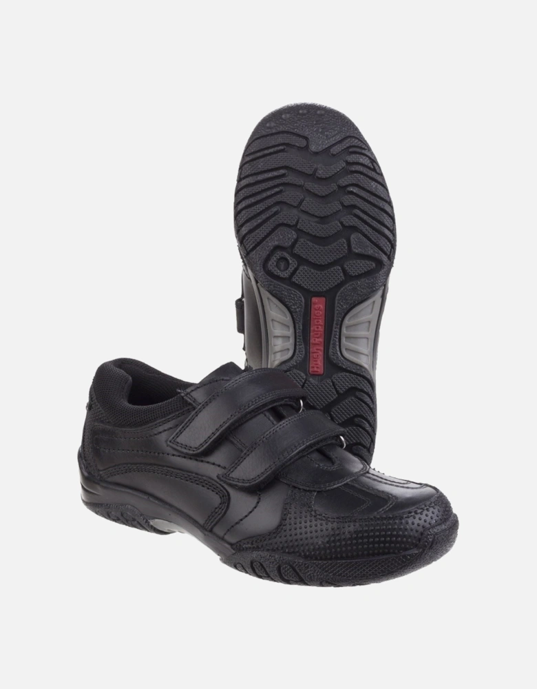 Jezza Senior Leather Boys's Black Loafers