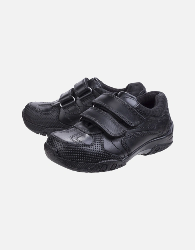 Jezza Senior Leather Boys's Black Loafers