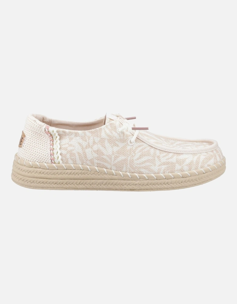 HEYDUDE Wendy Espadrille Retro Palm Cotton Blend Women's Pale Pink/White Espadrilles