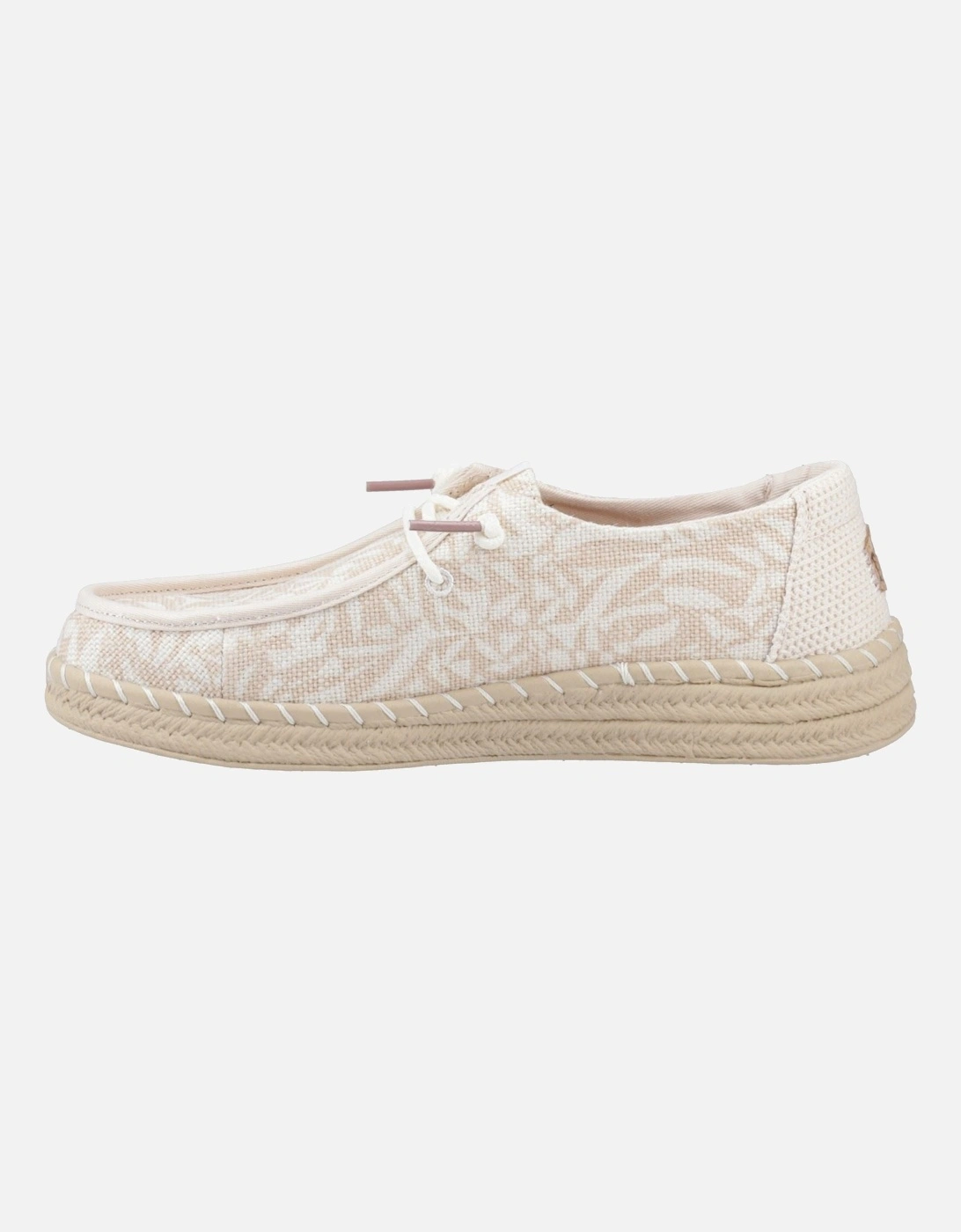 HEYDUDE Wendy Espadrille Retro Palm Cotton Blend Women's Pale Pink/White Espadrilles