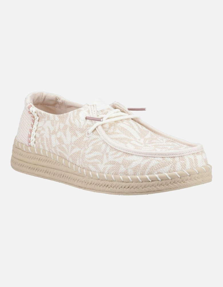 HEYDUDE Wendy Espadrille Retro Palm Cotton Blend Women's Pale Pink/White Espadrilles