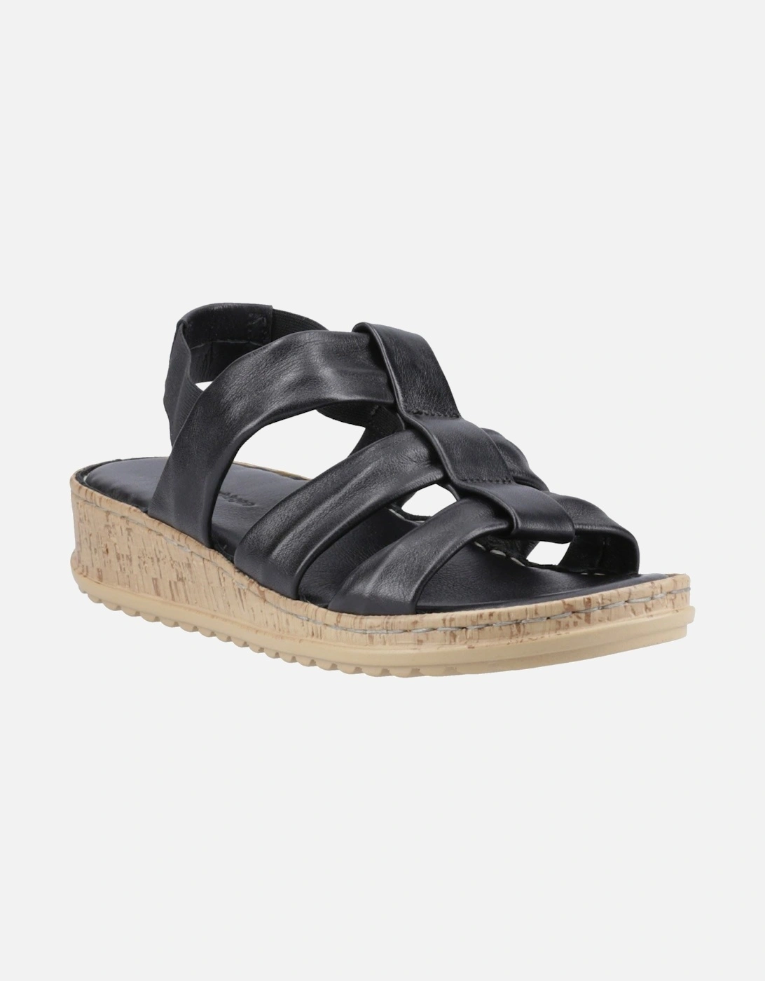 Eden Wide Fit Leather Women's Black Sandals, 6 of 5