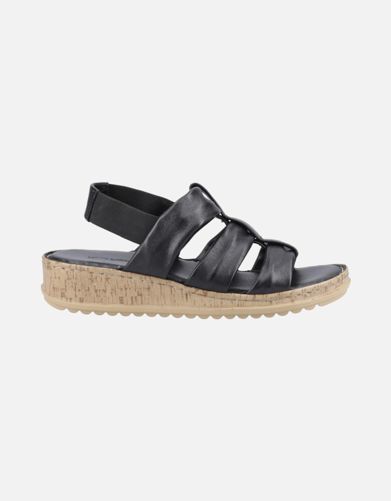 Eden Wide Fit Leather Women's Black Sandals