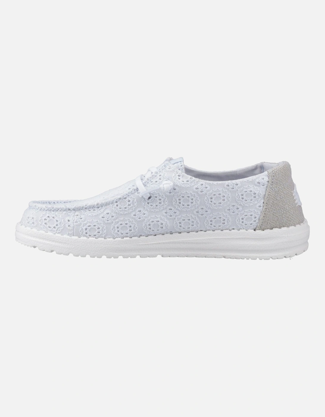 HEYDUDE Wendy Eyelet Lace Cotton Blend Women's Ancient Blue Moccasins Shoes