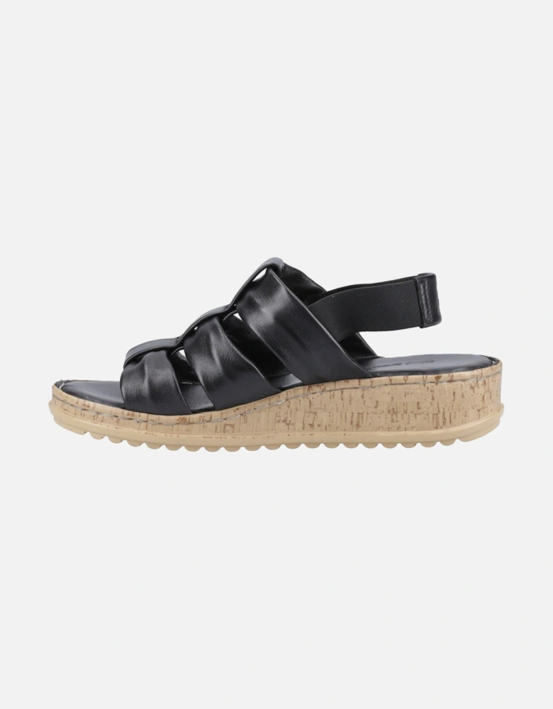 Eden Wide Fit Leather Women's Black Sandals