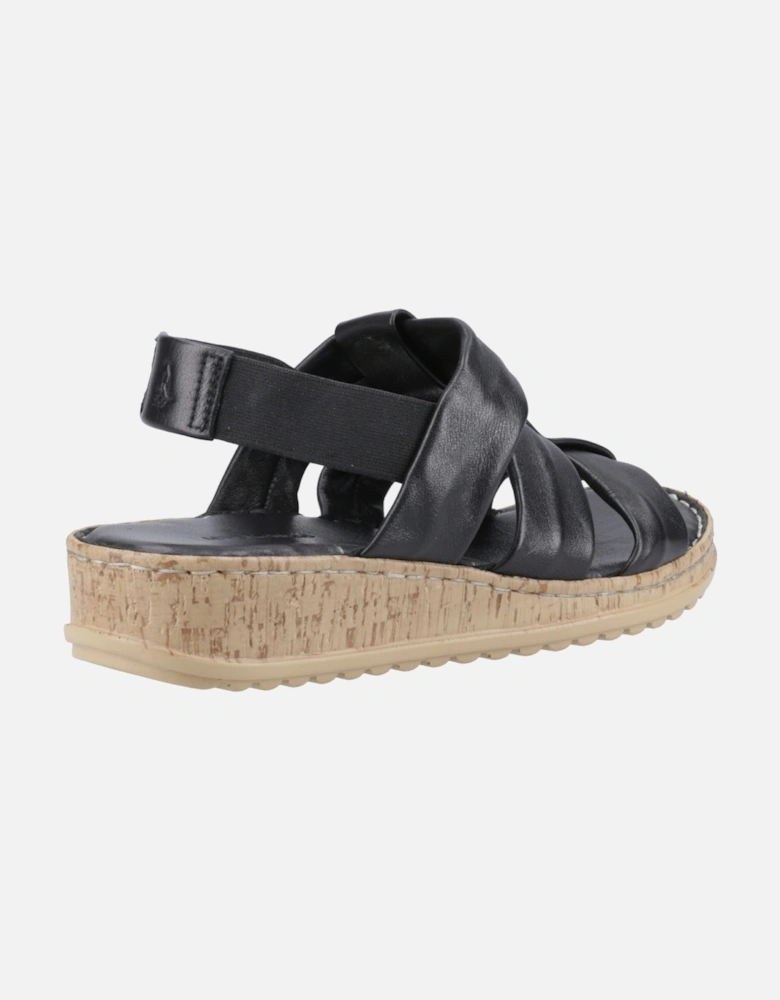 Eden Wide Fit Leather Women's Black Sandals